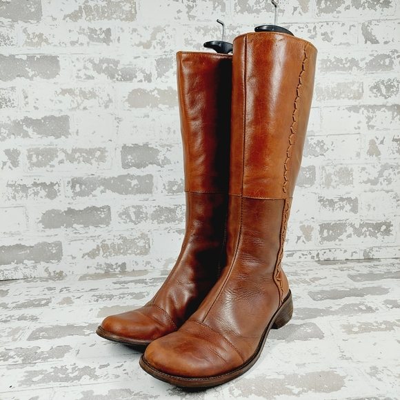 Davos Gomma Round Toe Brown Leather Side Zip Ridding Boots F446 - Picture 2 of 14